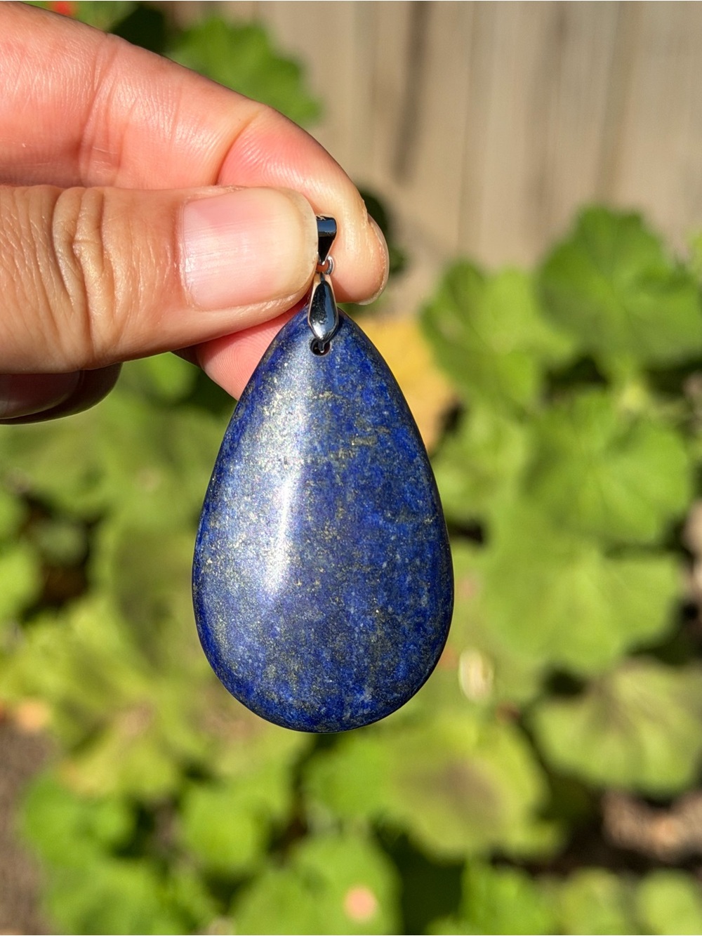 Lapis Lazuli Teardrop Pendant Necklace - Deep Blue Stone Palo - Picture 2 of 5